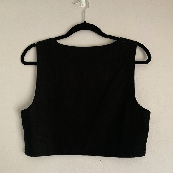 O.P.T. Black Square Neck Crop Top Sz. M - Picture 2 of 3